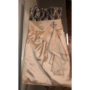 Champagne dress with lace top